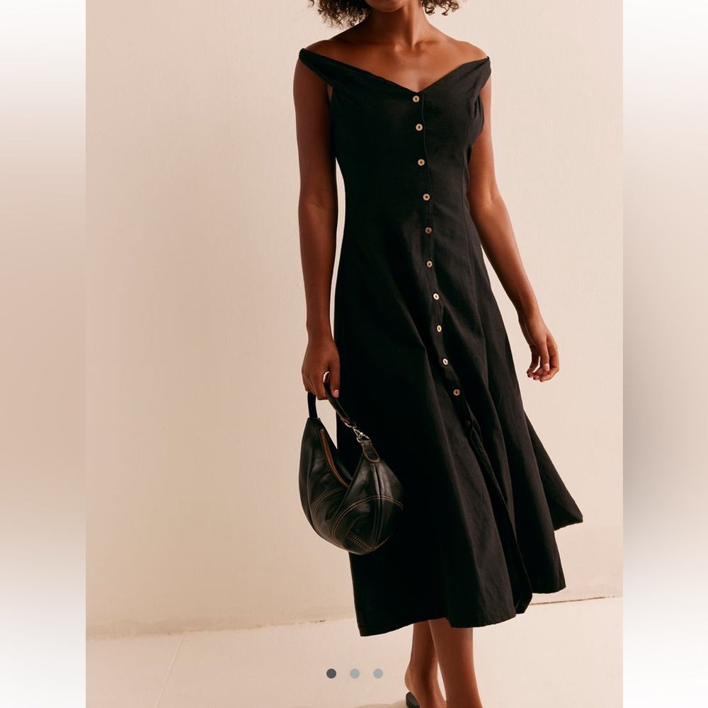 Free People Black Midi Dress